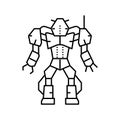 robot monster line icon vector illustration