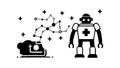 Robot Network. Artificial Intelligence and Connected Automation. vector design Generative AI Royalty Free Stock Photo