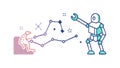 Robot Neural Network, AI Connectivity Icon, vector design Generative AI Royalty Free Stock Photo