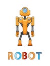 Robot New Technology Poster Vector Illustration Royalty Free Stock Photo