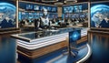 Robot News Anchor in Studio