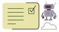 Robot with checklist and cloud representing automation and technology integration Royalty Free Stock Photo