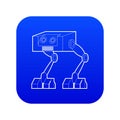 Robot ostrich icon blue vector