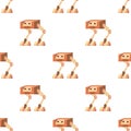 Robot ostrich pattern seamless vector