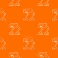 Robot ostrich pattern vector orange