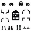 Robot parts icon set