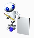 Robot With Pencil And Paper Royalty Free Stock Photo