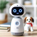 A Robot and A Pet Dog Royalty Free Stock Photo