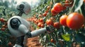 Robot picking tomatos from hydroponic farm