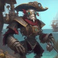 robot pirate illustration Royalty Free Stock Photo