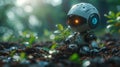 Robot planting a seedling - generative ai