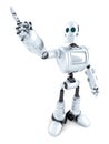 Robot pointing on something. . Contains clipping path