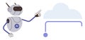 Robot Pointing to Cloud Concept Representing Artificial Intelligence and Cloud Computing Integration Royalty Free Stock Photo