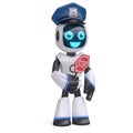 Robot policeman, traffic police robot 3d rendering