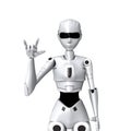 Robot pose I love you symbol Royalty Free Stock Photo