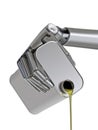 Robot Pouring Engine Oil Close-up 3d Illustration