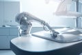 robot, printing 3d medical device on a futuristic operating table