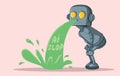 Robot Produces Ai Slop Vector Concept Illustration Royalty Free Stock Photo