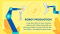 Robot Production Factory Flat Banner Template