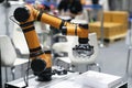 Robot programming arm in automation system Royalty Free Stock Photo