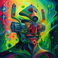 Robot on a Psychedelic Trip - AI generated