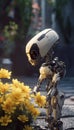 Robot Puppy Sniffs Flowers