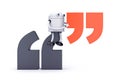 Robot and Quotation Mark Royalty Free Stock Photo