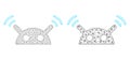 Robot Radio Signal Icon - Vector Triangular Mesh Royalty Free Stock Photo