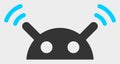 Robot Radio Signal Raster Icon Illustration