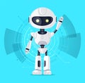 Robot and Interface Azure Vector Illustration