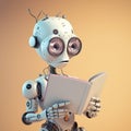robot read a book Royalty Free Stock Photo