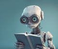 robot read a book Royalty Free Stock Photo