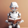 robot read a book Royalty Free Stock Photo