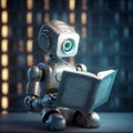 robot read a book Royalty Free Stock Photo