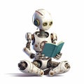 robot read a book Royalty Free Stock Photo