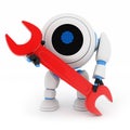 Robot and red key Royalty Free Stock Photo