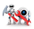 Robot and red key Royalty Free Stock Photo