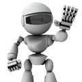 A robot that refuses. Stick out his left hand, deny access, and oppose it. The palm is characteristic. Royalty Free Stock Photo