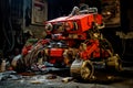 Robot repair shop. The machines of the future