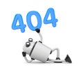 The robot rests and holding the numbers 404 - Page Not Found Error 404