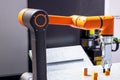 Robot or robotic arm for industrial pick and place, insertion, quality testing or machine tending Royalty Free Stock Photo