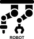 robot, robotics, industrial robot, manufacturing robot, automation, machine, production solid glyph icon