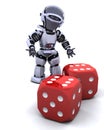 Robot rolling casino dice