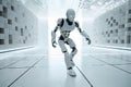 robot, running through programmed sequence of motions in virtual environment Royalty Free Stock Photo