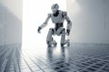 robot, running through programmed sequence of motions in virtual environment Royalty Free Stock Photo