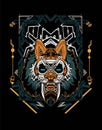 Cool Samurai saber tooth tiger with modern background