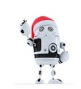 Robot Santa pointing up Royalty Free Stock Photo