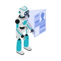 Robot Scanning ID Composition Royalty Free Stock Photo