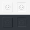 Robot, scanning, smart, security icon - Vector. Artificial intelligence neumorphic style vector icon