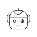 Robot, scanning, smart, security icon - Vector. Artificial intelligence